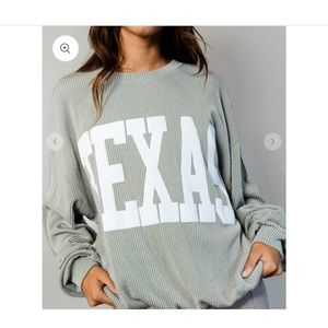 Oversized soft corded Texas sweatshirt, size small